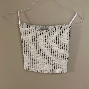 black and white striped tube top